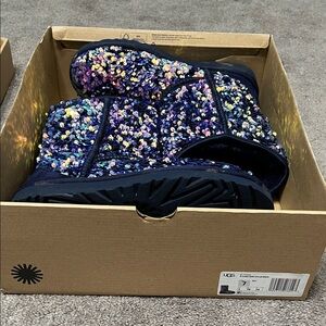 UGG Glittering Sequin Boots in Blue and Multicolor